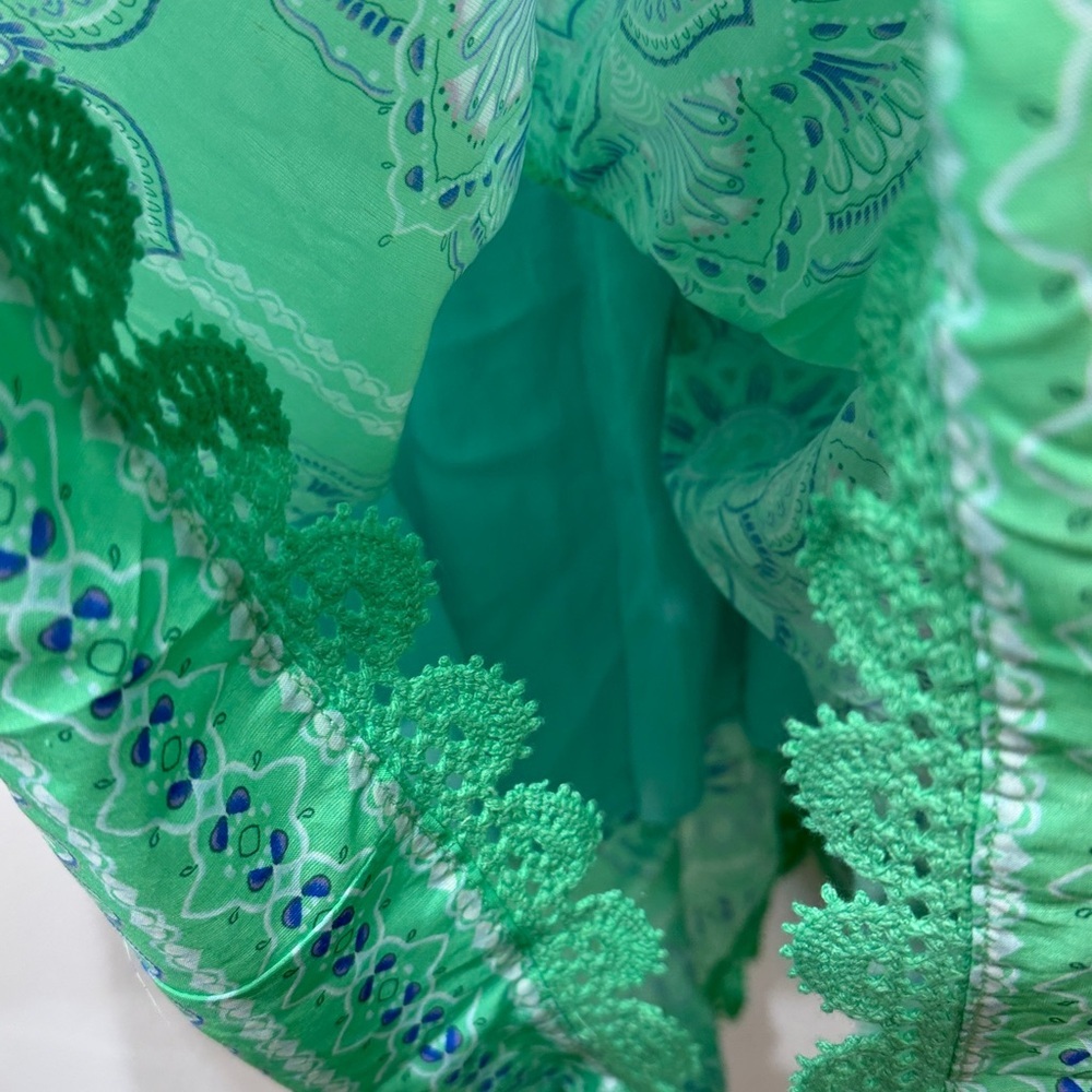 Hale Bob Liv Voile Midi Dress Green Sleeveless Paisley size Large - Picture 6 of 10